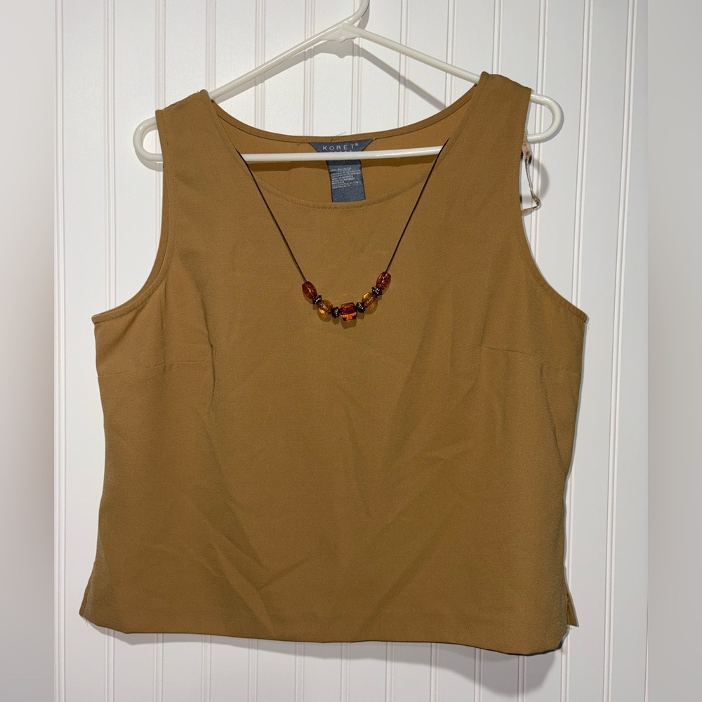 Koret Women's Tan Sleeveless Top| Size 12